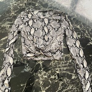 Forever21 long sleeve top with snakeskin pattern